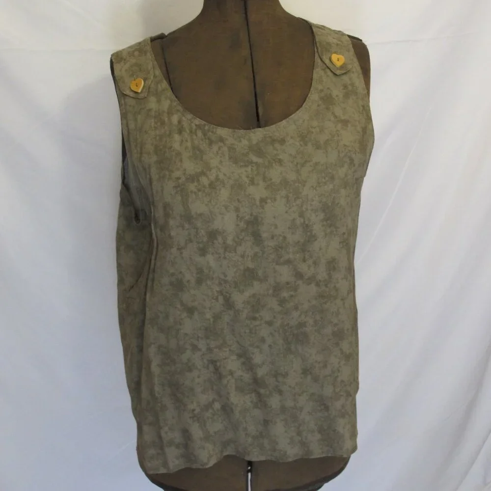 Inino Woman California matched olive and yellow shirt set  XL